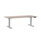 Výškovo nastaviteľný stôl OfficeTech D 180 x 80 cm, šedá podnož - Dub