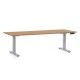 Výškovo nastaviteľný stôl OfficeTech D 200 x 80 cm, šedá podnož - Buk