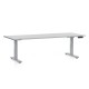 Výškovo nastaviteľný stôl OfficeTech D 200 x 80 cm, šedá podnož - Svetlosivá