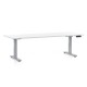 Výškovo nastaviteľný stôl OfficeTech D 200 x 80 cm, šedá podnož - Biela