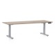 Výškovo nastaviteľný stôl OfficeTech D 200 x 80 cm, šedá podnož - Dub