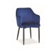Jedálenská stolička Astor Velvet - Tmavo modrá