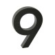 Domové číslo "9", RN.100LV, brúsené - Čierna