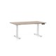 Výškovo nastaviteľný stôl OfficeTech C, 120 x 80 cm, biela podnož - Dub
