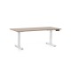 Výškovo nastaviteľný stôl OfficeTech C, 160 x 80 cm, biela podnož - Dub
