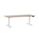 Výškovo nastaviteľný stôl OfficeTech C, 180 x 80 cm, biela podnož - Dub