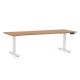Výškovo nastaviteľný stôl OfficeTech C, 200 x 80 cm, biela podnož - Buk