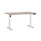 Výškovo nastaviteľný stôl OfficeTech B, 120 x 80 cm, biela podnož - Dub