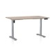 Výškovo nastaviteľný stôl OfficeTech B, 120 x 80 cm, šedá podnož - Dub