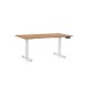 Výškovo nastaviteľný stôl OfficeTech D, 120 x 80 cm, biela podnož - Buk