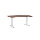 Výškovo nastaviteľný stôl OfficeTech D, 120 x 80 cm, biela podnož - Orech 