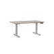 Výškovo nastaviteľný stôl OfficeTech D, 120 x 80 cm, šedá podnož - Dub
