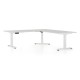 Výškovo nastaviteľný stôl OfficeTech Angle, 180 x 200 cm, biela podnož - Svetlosivá