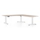 Výškovo nastaviteľný stôl OfficeTech Angle, 180 x 200 cm, biela podnož - Dub