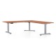 Výškovo nastaviteľný stôl OfficeTech Angle, 180 x 200 cm, šedá podnož - Čerešňa