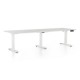 Výškovo nastaviteľný stôl OfficeTech Long, 240 x 80 cm, biela podnož - Svetlosivá