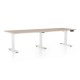 Výškovo nastaviteľný stôl OfficeTech Long, 240 x 80 cm, biela podnož - Dub