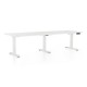 Výškovo nastaviteľný stôl OfficeTech Long, 240 x 80 cm, biela podnož - Biela