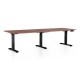 Výškovo nastaviteľný stôl OfficeTech Long, 240 x 80 cm, čierna podnož - Orech 