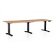 Výškovo nastaviteľný stôl OfficeTech Long, 240 x 80 cm, čierna podnož - Buk