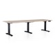Výškovo nastaviteľný stôl OfficeTech Long, 240 x 80 cm, čierna podnož - Dub