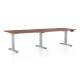 Výškovo nastaviteľný stôl OfficeTech Long, 240 x 80 cm, šedá podnož - Orech 