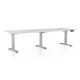 Výškovo nastaviteľný stôl OfficeTech Long, 240 x 80 cm, šedá podnož - Svetlosivá