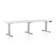 Výškovo nastaviteľný stôl OfficeTech Long, 240 x 80 cm, šedá podnož - Biela