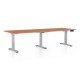 Výškovo nastaviteľný stôl OfficeTech Long, 240 x 80 cm, šedá podnož - Čerešňa