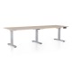 Výškovo nastaviteľný stôl OfficeTech Long, 240 x 80 cm, šedá podnož - Dub