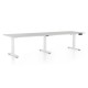 Výškovo nastaviteľný stôl OfficeTech Long, 260 x 80 cm, biela podnož - Svetlosivá
