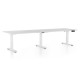 Výškovo nastaviteľný stôl OfficeTech Long, 260 x 80 cm, biela podnož - Biela