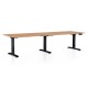 Výškovo nastaviteľný stôl OfficeTech Long, 260 x 80 cm, čierna podnož - Buk