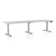 Výškovo nastaviteľný stôl OfficeTech Long, 260 x 80 cm, šedá podnož - Svetlosivá