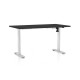 Výškovo nastaviteľný stôl OfficeTech A 140 x 80 cm, biela podnož - Čierna