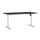 Výškovo nastaviteľný stôl OfficeTech A 160 x 80 cm, biela podnož - Čierna