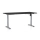 Výškovo nastaviteľný stôl OfficeTech A 160 x 80 cm, šedá podnož - Čierna