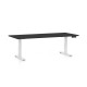 Výškovo nastaviteľný stôl OfficeTech D, 180 x 80 cm, biela podnož - Čierna