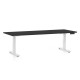 Výškovo nastaviteľný stôl OfficeTech D, 200 x 80 cm, biela podnož - Čierna