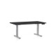 Výškovo nastaviteľný stôl OfficeTech D 140 x 80 cm, šedá podnož - Čierna