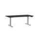 Výškovo nastaviteľný stôl OfficeTech D 160 x 80 cm, šedá podnož - Čierna