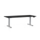Výškovo nastaviteľný stôl OfficeTech D 180 x 80 cm, šedá podnož - Čierna