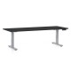 Výškovo nastaviteľný stôl OfficeTech D 200 x 80 cm, šedá podnož - Čierna