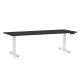 Výškovo nastaviteľný stôl OfficeTech C, 200 x 80 cm, biela podnož - Čierna