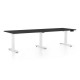 Výškovo nastaviteľný stôl OfficeTech Long, 240 x 80 cm, biela podnož - Čierna