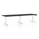 Výškovo nastaviteľný stôl OfficeTech Long, 260 x 80 cm, biela podnož - Čierna