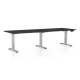 Výškovo nastaviteľný stôl OfficeTech Long, 240 x 80 cm, šedá podnož - Čierna