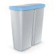 Odpadkový kôš DUO sivý, 50 l - Modrá / sivá