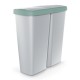 Odpadkový kôš DUO sivý, 50 l - Zelená / sivá