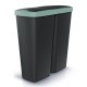 Odpadkový kôš DUO čierny, 50 l - Zelená / čierna